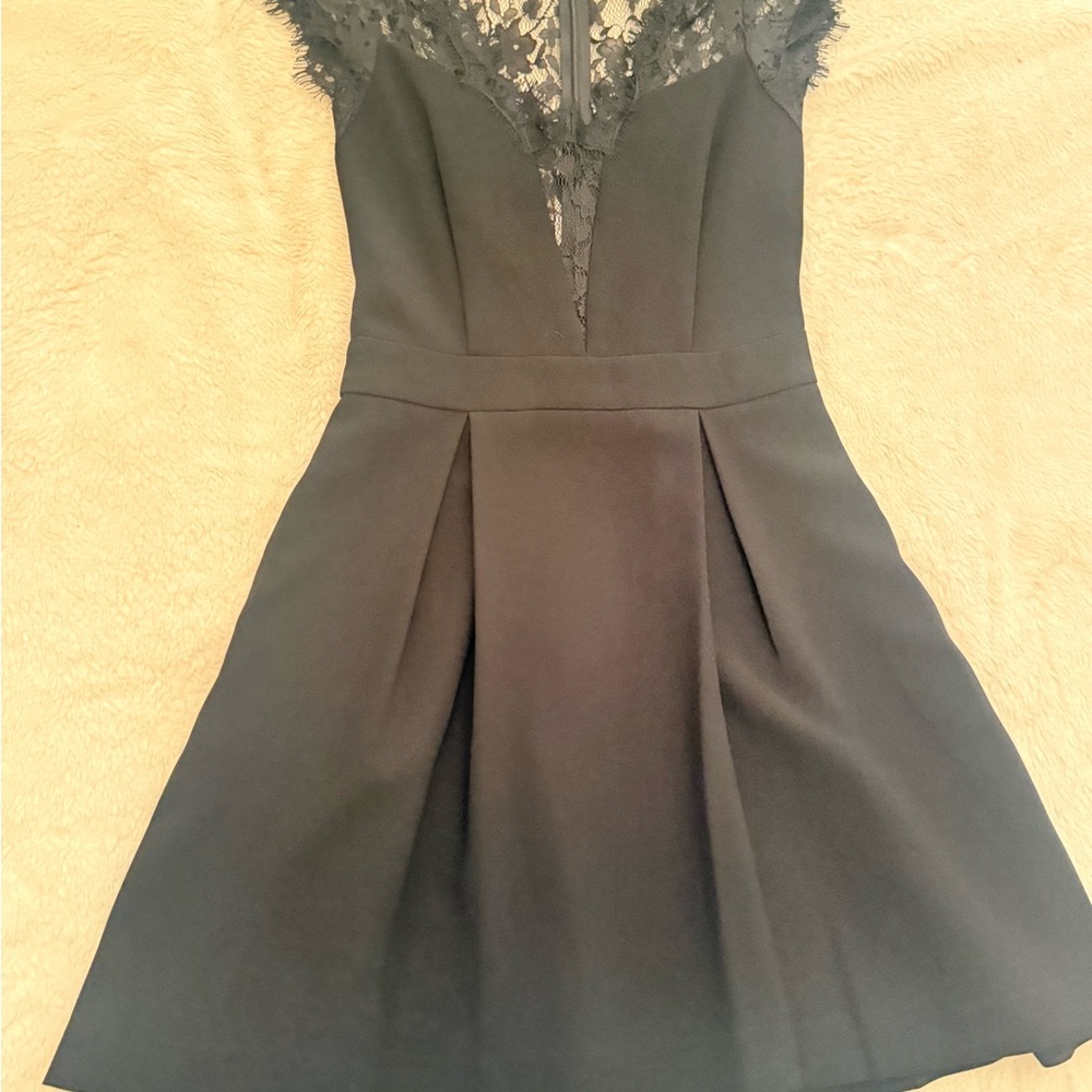 BCBGeneration Black Lace-Detail Mini Dress